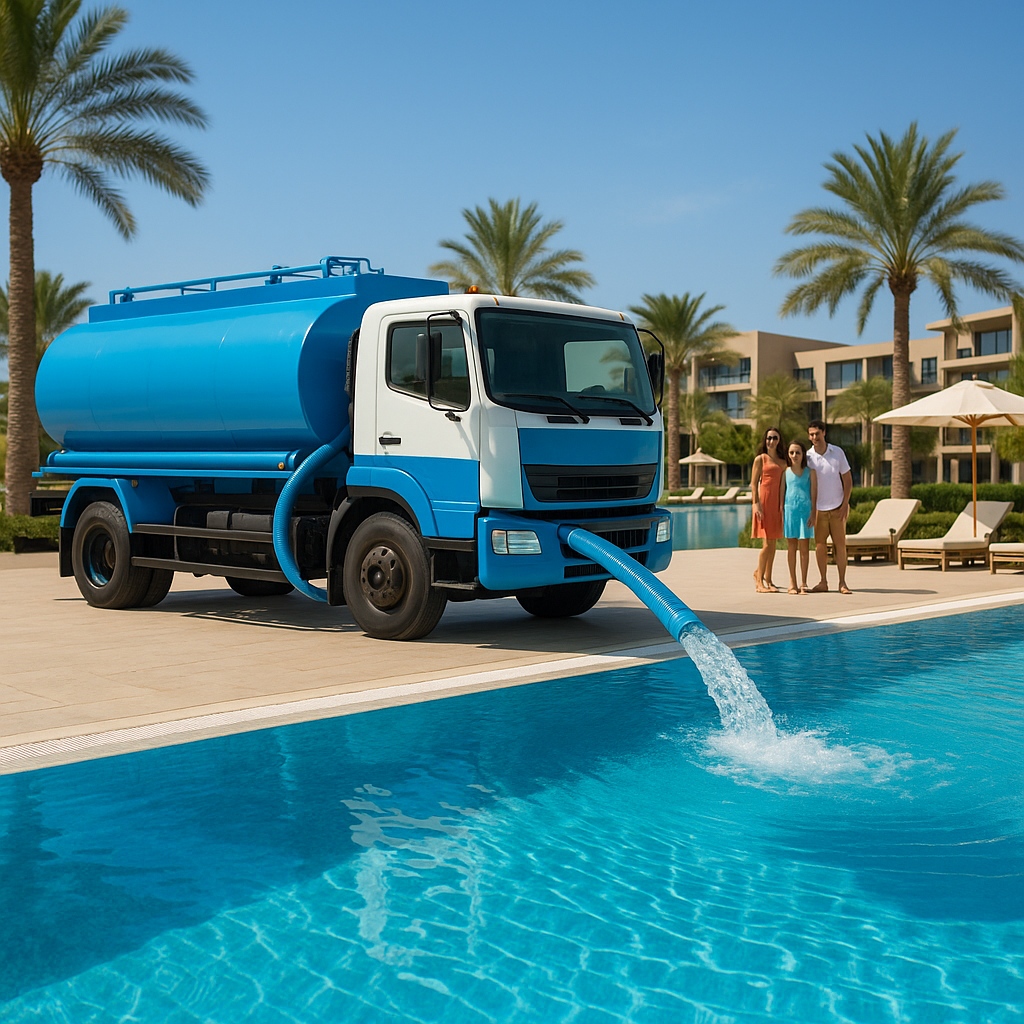 Pool water tanker delivery service